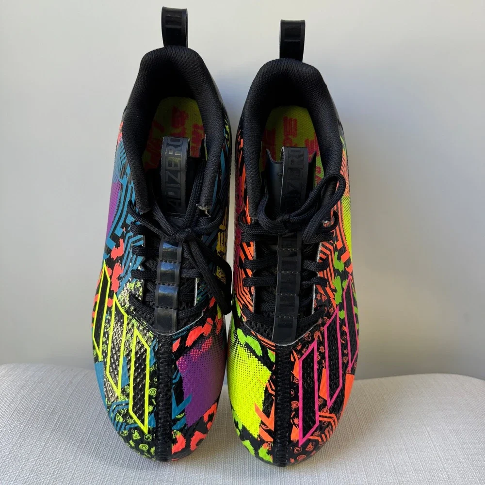 adidas Adizero Football Cleats Mens 8 Multicolor Neon Three‎ Stripe Life GV9087